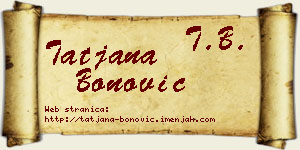 Tatjana Bonović vizit kartica